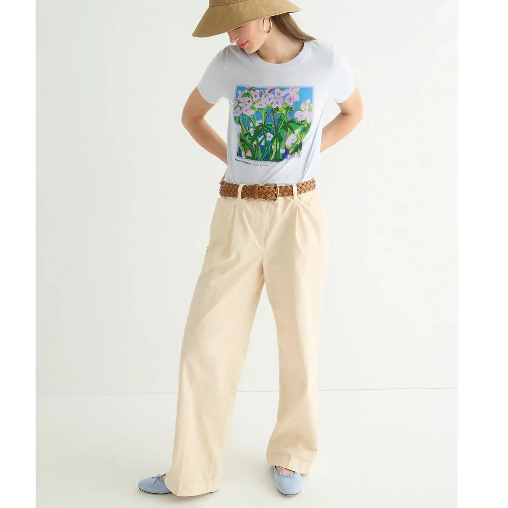 ๐ท J. Crew Nicole Wittenberg Sweet William T-Shirt Medium - Picture 3 of 9